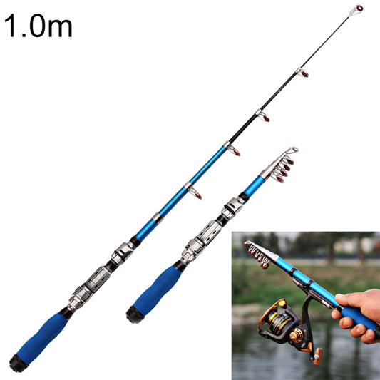 30cm Portable Telescopic Sea Fishing Rod Mini Fishing Pole, Extended Length : 1.0m, Blue Clip Reel Seat - Fishing Rods & Accessories by PMC Jewellery | Online Shopping South Africa | PMC Jewellery | Buy Now Pay Later Mobicred