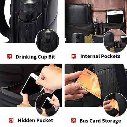 Bopai 751-006431 Business Waterproof Anti-theft Large Capacity Double Shoulder Bag,with USB Charging Port, Size: 27x16.5x40cm (Black) - 15.6 - 17 inch by Bopai | Online Shopping South Africa | PMC Jewellery | Buy Now Pay Later Mobicred