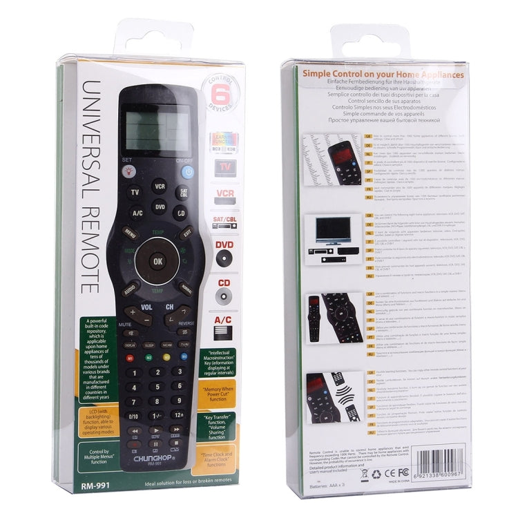 CHUNGHOP RM-L991 Universal LCD Remote Controller with Learning Function for TV VCR SAT CBL DVD CD A/C - Universal by CHUNGHOP | Online Shopping South Africa | PMC TechLife | Buy Now Pay Later Mobicred