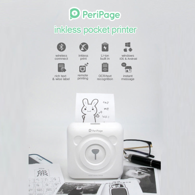 Peripage A6 Portable Inkless Pocket Thermal Bluetooth Printer(Pink) - Printer by PMC TechLife | Online Shopping South Africa | PMC TechLife | Buy Now Pay Later Mobicred