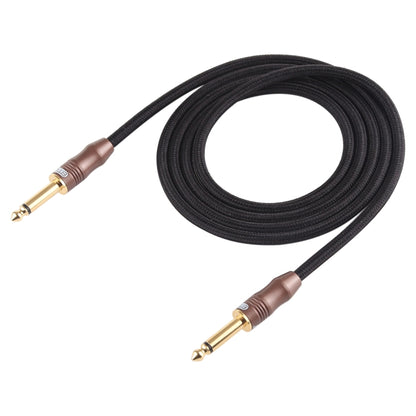 EMK 6.35mm Male to Male 3 Section Gold-plated Plug Cotton Braided Audio Cable for Guitar Amplifier Mixer, Length: 1.5m(Black) - Microphone Audio Cable & Connector by EMK | Online Shopping South Africa | PMC Jewellery | Buy Now Pay Later Mobicred