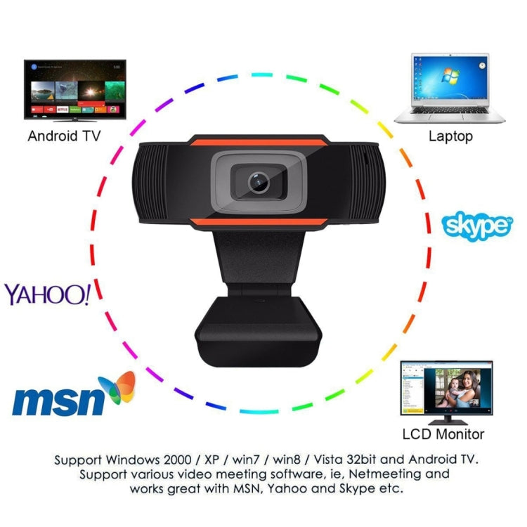 HD 720P Rotatable Computer Camera USB Webcam PC Camera for Skype / Android TV - HD Camera by PMC TechLife | Online Shopping South Africa | PMC TechLife | Buy Now Pay Later Mobicred