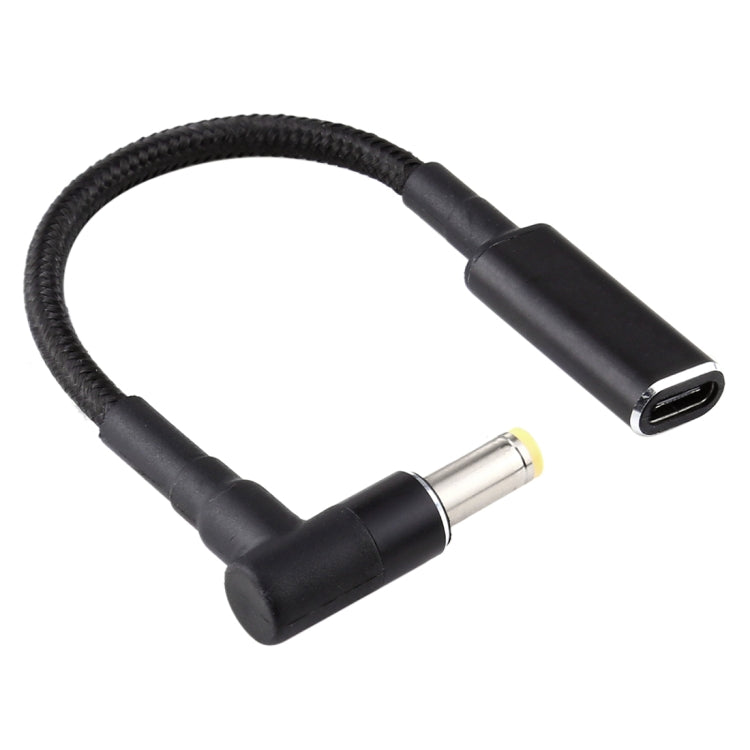 PD 100W 18.5-20V 5.5 x 2.5mm Elbow to USB-C / Type-C Adapter Nylon Braid Cable - Universal Power Adapter by PMC Jewellery | Online Shopping South Africa | PMC Jewellery