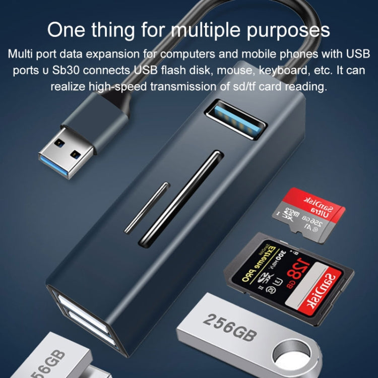 15102 5 in 1 USB-C / Type-C to USB3.0 + SD / TF Card Reader HUB Adapter (Silver) - USB HUB by PMC TechLife | Online Shopping South Africa | PMC TechLife | Buy Now Pay Later Mobicred