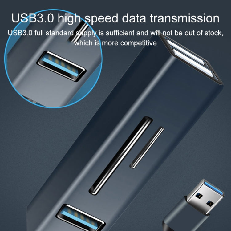 15102 5 in 1 USB-C / Type-C to USB3.0 + SD / TF Card Reader HUB Adapter (Silver) - USB HUB by PMC TechLife | Online Shopping South Africa | PMC TechLife | Buy Now Pay Later Mobicred