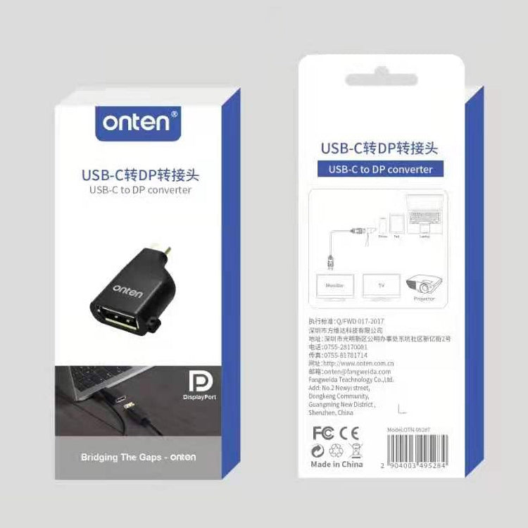 Onten 0T-9528T 4K 60Hz USB-C / Type-C to DP Adapter - Cable & Adapters by Onten | Online Shopping South Africa | PMC Jewellery | Buy Now Pay Later Mobicred