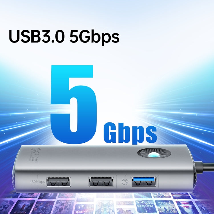 ORICO PW11-6P Type-C / USB-C 6-in-1 5Gbps Multifunction Docking Station (Silver) - free shipping - PMC TechLife - Order now!
