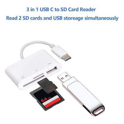 NK103TC 3 in 1 USB-C / Type-C Male to SD + TF + USB Female Camera Reader - U Disk & Card Reader by PMC Jewellery | Online Shopping South Africa | PMC Jewellery | Buy Now Pay Later Mobicred