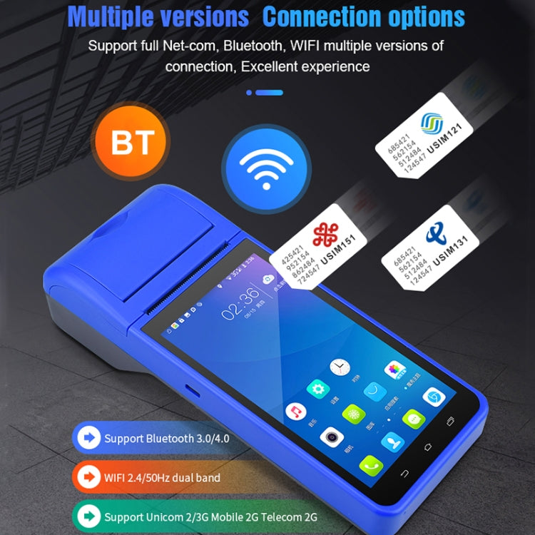 POS-6000 58mm PDA Handheld 5.5 inch Barcode Two-dimensional Code Android 4G Smart Scan Code Cash Register Thermal Printing Machine, 1GB+8GB - Printer by PMC TechLife | Online Shopping South Africa | PMC TechLife | Buy Now Pay Later Mobicred