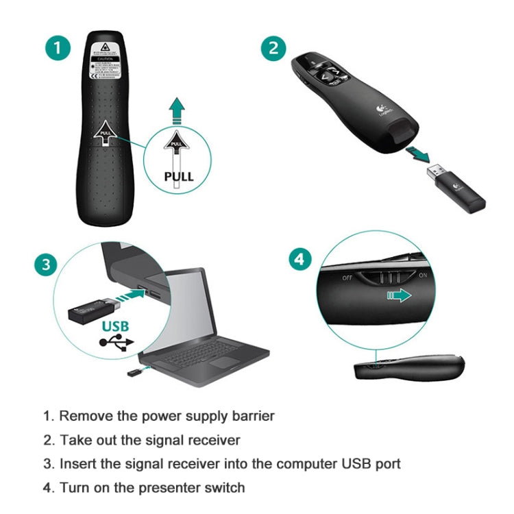 Logitech R400 2.4Ghz Wireless Presenter PPT Remote Control Pen - free shipping - PMC Jewellery - Order now!