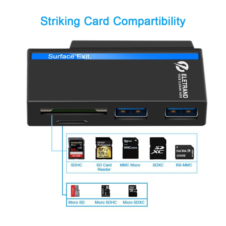 ROCKETEK RT-SGO737 2 USB 3.0 + Micro USB Interface Hub for Microsoft Surface Go, with 2 TF Card & SD Card Slots - USB 3.0 HUB by ROCKETEK | Online Shopping South Africa | PMC Jewellery | Buy Now Pay Later Mobicred