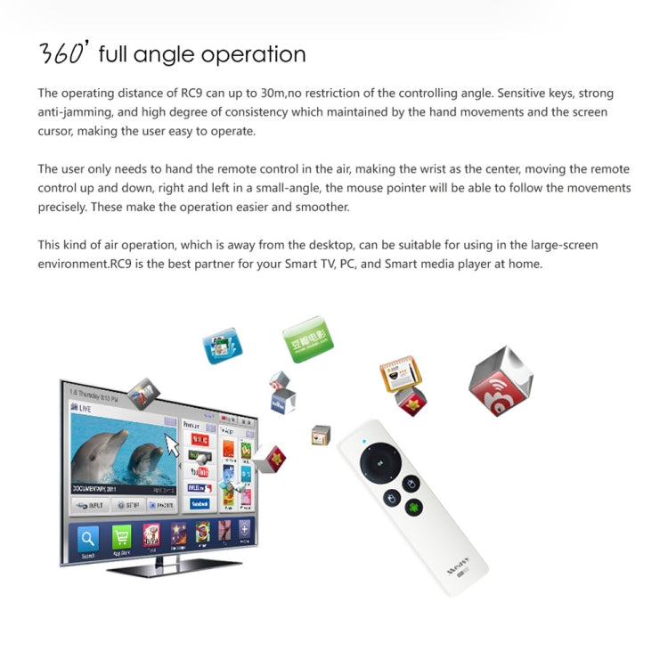 Measy RC9 2.4GHz Fly Air Mouse Wireless Keyboard Remote Control - MINI PC Accessories & Gadgets by Measy | Online Shopping South Africa | PMC TechLife | Buy Now Pay Later Mobicred