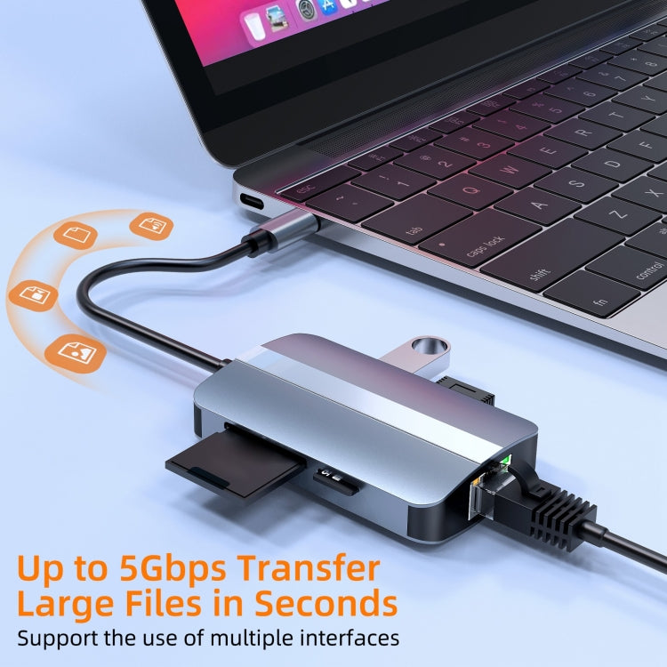BYL-2112 5 in 1 USB-C / Type-C to USB Multifunctional Docking Station HUB Adapter - USB HUB by PMC Jewellery | Online Shopping South Africa | PMC Jewellery | Buy Now Pay Later Mobicred