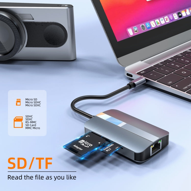 BYL-2112 5 in 1 USB-C / Type-C to USB Multifunctional Docking Station HUB Adapter - USB HUB by PMC Jewellery | Online Shopping South Africa | PMC Jewellery | Buy Now Pay Later Mobicred