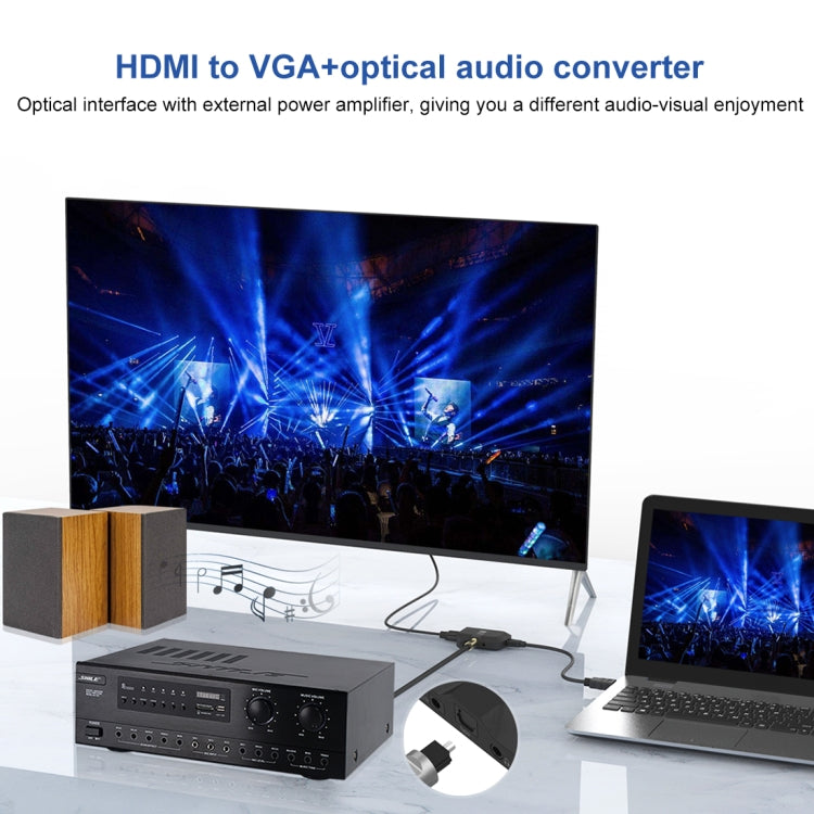 Onten 35165 HDMI to VGA + Optical Audio Converter for Speaker / TV / Computer - free shipping - PMC Jewellery - Order now!