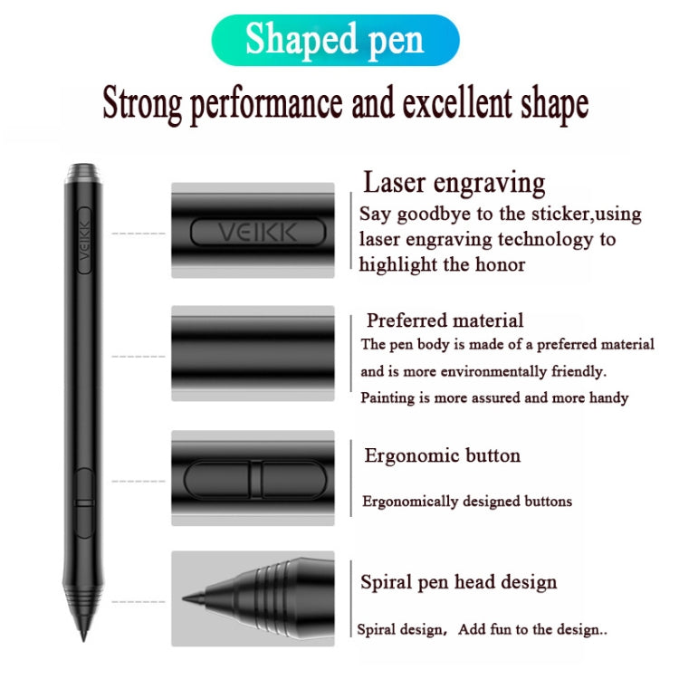 VEIKK A50 10x6 inch 5080 LPI Smart Touch Electronic Graphic Tablet, with Type-c Interface - free shipping - PMC TechLife - Order now!