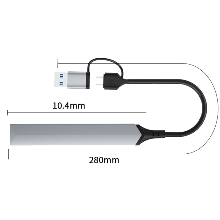 V252B 4 in 1 USB + USB-C/Type-C to USB Multifunctional Docking Station HUB Adapter - USB HUB by PMC Jewellery | Online Shopping South Africa | PMC Jewellery | Buy Now Pay Later Mobicred