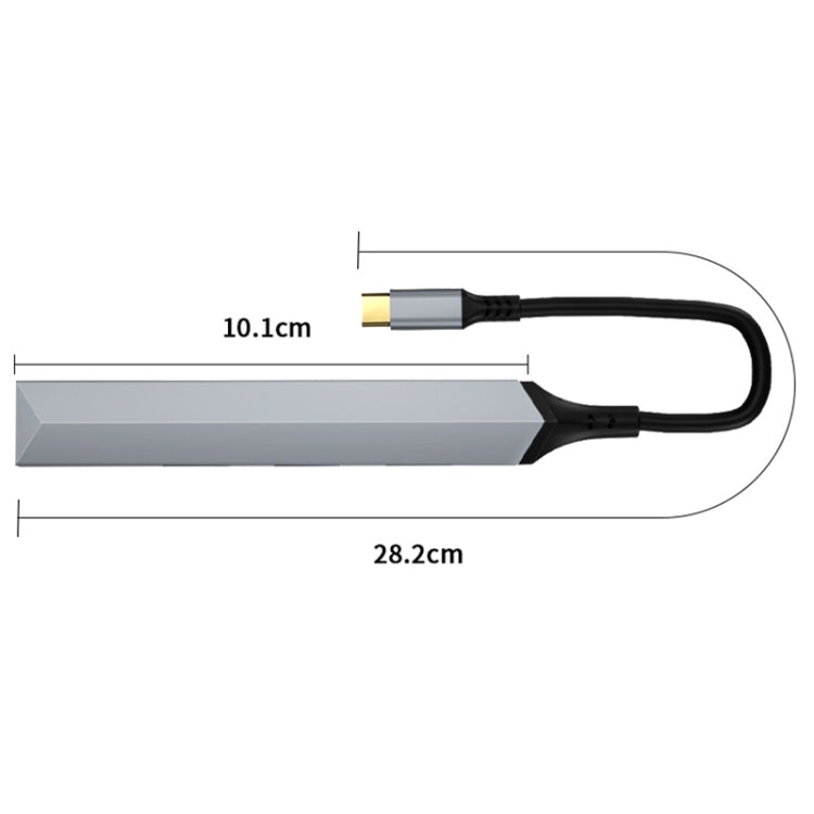 V253 5 in 1 USB-C/Type-C to USB Multifunctional Docking Station HUB Adapter - USB HUB by PMC TechLife | Online Shopping South Africa | PMC TechLife | Buy Now Pay Later Mobicred