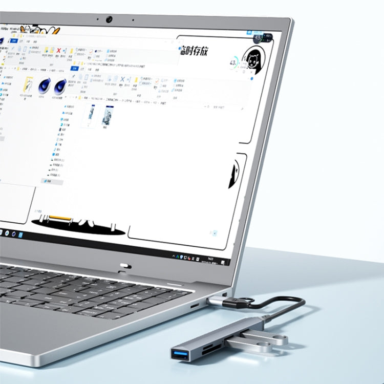 V253B 5 in 1 USB + USB-C/Type-C to USB Multifunctional Docking Station HUB Adapter - USB HUB by PMC Jewellery | Online Shopping South Africa | PMC Jewellery | Buy Now Pay Later Mobicred