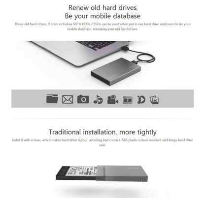 ORICO 2518S3 USB3.0 External Hard Disk Box Storage Case for 7mm & 9.5mm 2.5 inch SATA HDD / SSD (Silver) - HDD Enclosure by ORICO | Online Shopping South Africa | PMC Jewellery | Buy Now Pay Later Mobicred