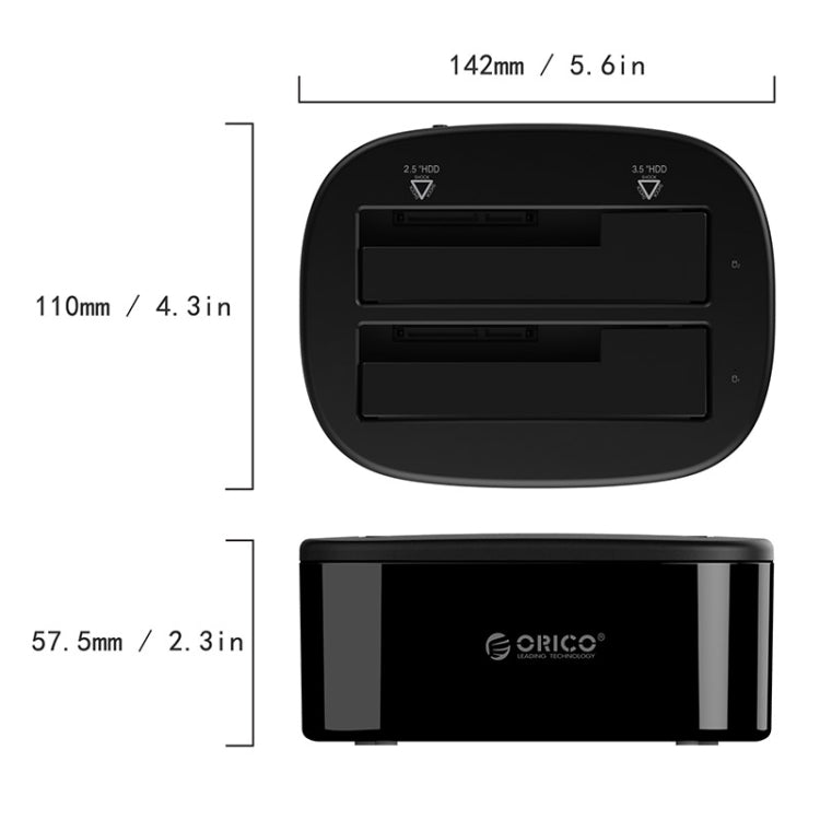 ORICO 6228US3 2.5 / 3.5 inch SATA HDD / SSD 2 Bay USB 3.0 Hard Drive Dock - HDD Enclosure by ORICO | Online Shopping South Africa | PMC Jewellery | Buy Now Pay Later Mobicred