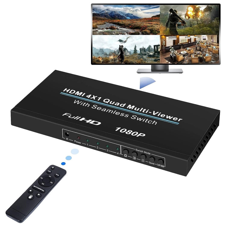 NEWKENG NK-C941 Full HD 1080P HDMI 4x1 Quad Multi-Viewer with Seamless Switch & Remote Control, EU Plug - free shipping - PMC Jewellery - Order now!