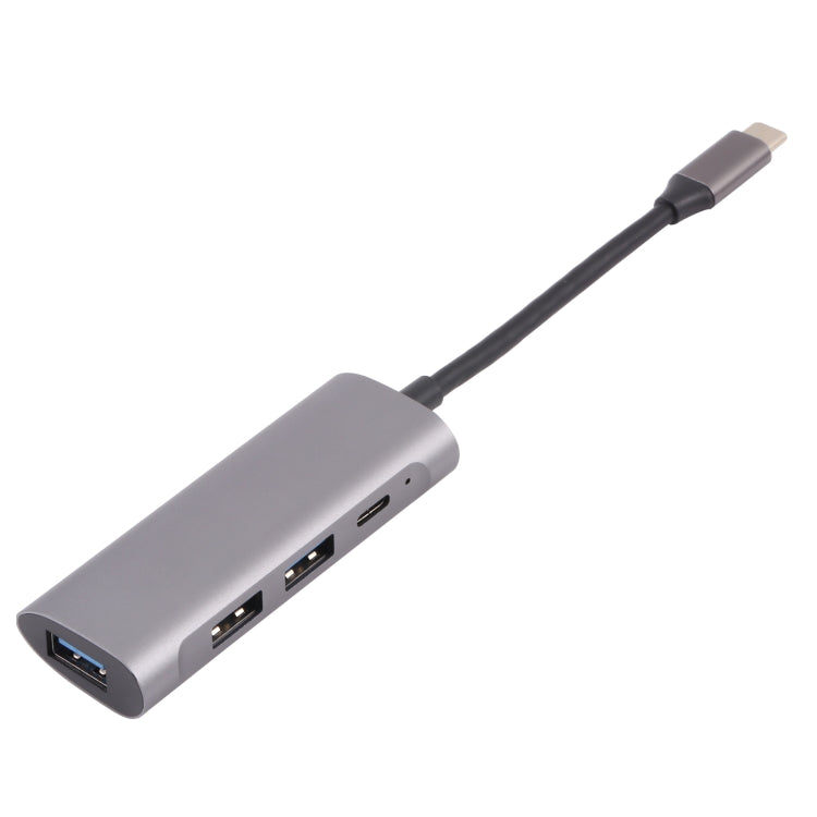 T-811 4 in 1 USB-C / Type-C to 3 USB 3.0 + USB-C / Type-C Ports HUB Docking Station - USB HUB by PMC TechLife | Online Shopping South Africa | PMC TechLife