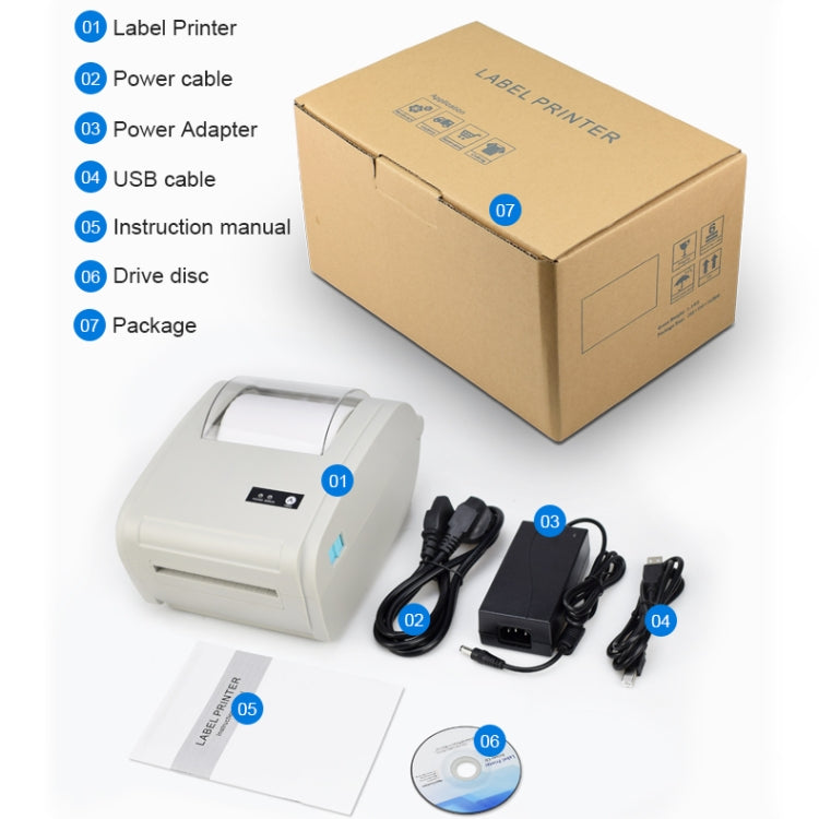 POS-9210 110mm USB +  Bluetooth POS Receipt Thermal Printer Express Delivery Barcode Label Printer, US Plug(White) - Receipt Printers by PMC Jewellery | Online Shopping South Africa | PMC Jewellery | Buy Now Pay Later Mobicred