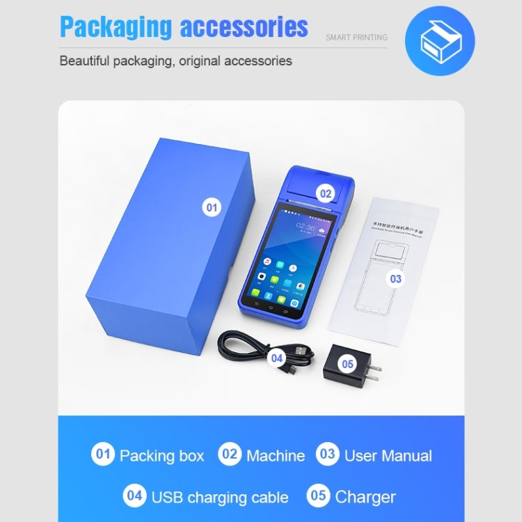 POS-6000 4G Version 1GB+8GB 58mm PDA Handheld 5.5 inch QR Code Android Smart POS Teminal Scanner Printer, EU Plug - Printer by PMC TechLife | Online Shopping South Africa | PMC TechLife | Buy Now Pay Later Mobicred