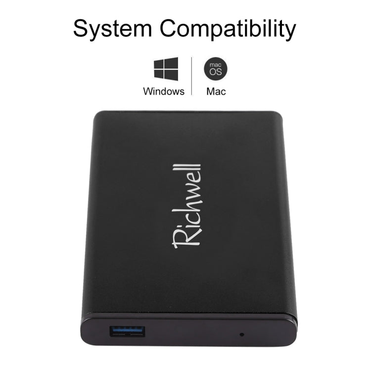 Richwell SATA R2-SATA-1TGB 1TB 2.5 inch USB3.0 Super Speed Interface Mobile Hard Disk Drive(Black) - External Hard Drives by Richwell | Online Shopping South Africa | PMC Jewellery | Buy Now Pay Later Mobicred