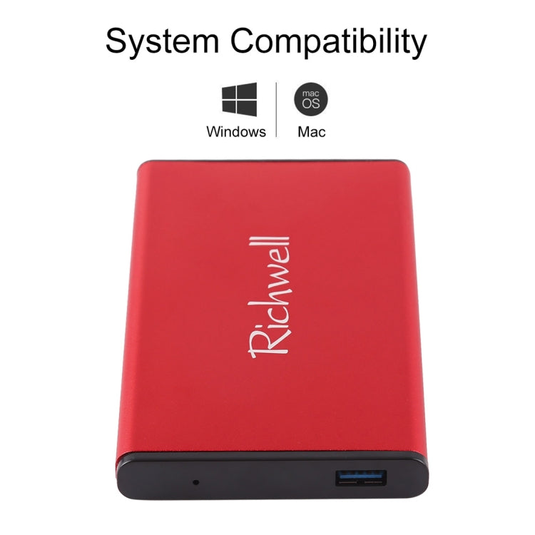 Richwell SATA R2-SATA-2TB 2TB 2.5 inch USB3.0 Super Speed Interface Mobile Hard Disk Drive(Red) - free shipping - PMC Jewellery - Order now!