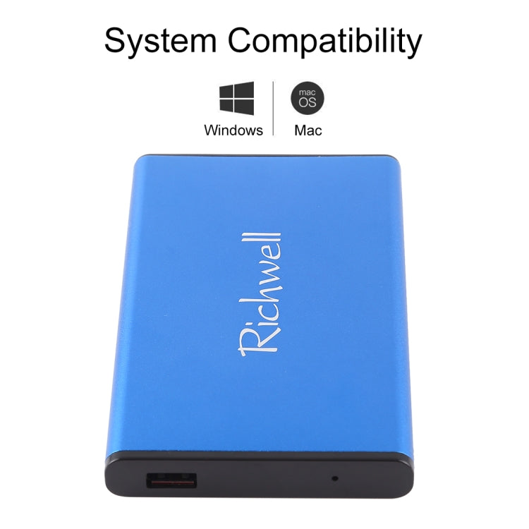 Richwell SATA R2-SATA-160GB 160GB 2.5 inch USB3.0 Super Speed Interface Mobile Hard Disk Drive(Blue) - External Hard Drives by Richwell | Online Shopping South Africa | PMC Jewellery | Buy Now Pay Later Mobicred