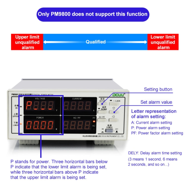 DCUU PM9800 Intelligent Electrical Parameters Measuring Instrument, Basic Edition (US Plug) - Current & Voltage Tester by PMC TechLife | Online Shopping South Africa | PMC TechLife | Buy Now Pay Later Mobicred