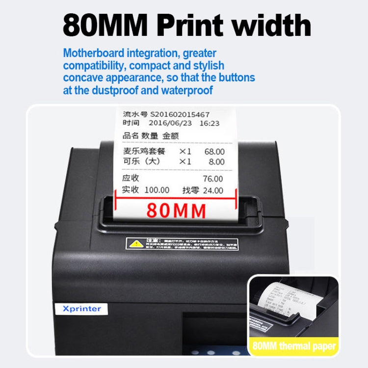 Xprinter N160II USB+Bluetooth Interface 80mm 160mm/s Automatic Thermal Receipt Printer, US Plug - free shipping - PMC TechLife - Order now!