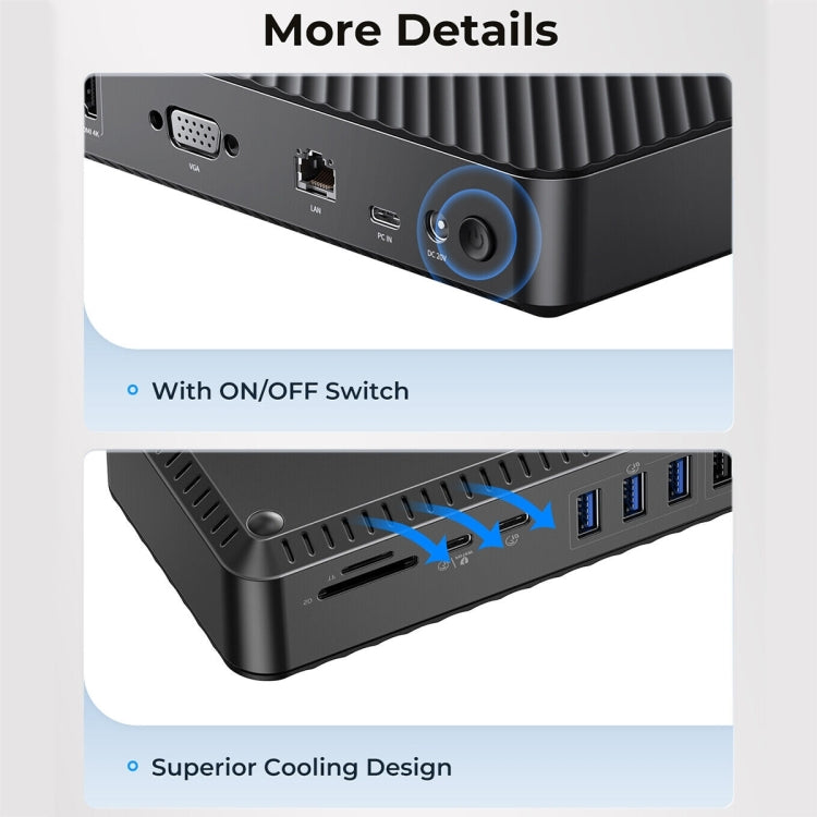 ORICO DKA20-BK-BP 10Gbps 20 in 1 Type-C 3.0 HUB Docking Station (US Plug) - free shipping - PMC Jewellery - Order now!