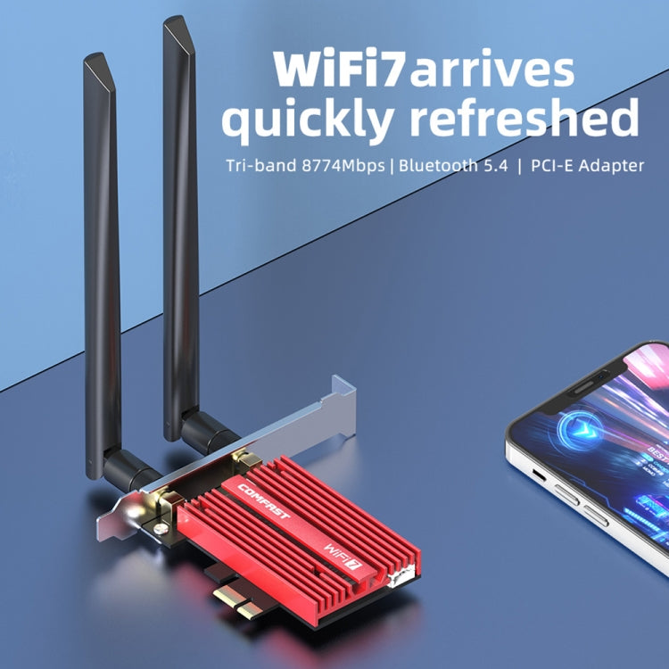 COMFAST CF-BE200 Pro 8774Mbps WiFi7 PCIE Wireless Network Adapter WiFi Receiver - USB Network Adapter by COMFAST | Online Shopping South Africa | PMC Jewellery
