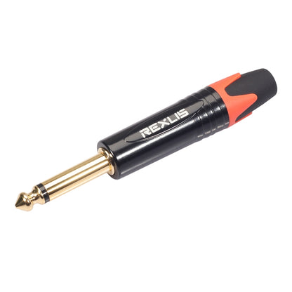 10 PCS TC202 6.35mm Gold-plated Mono Sound Welding Audio Adapter Plug(Orange) - Microphone Audio Cable & Connector by PMC Jewellery | Online Shopping South Africa | PMC Jewellery | Buy Now Pay Later Mobicred