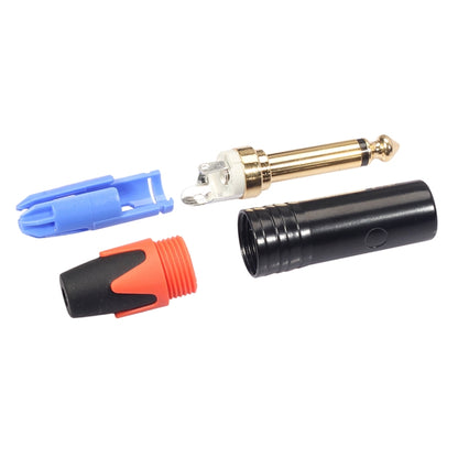 10 PCS TC202 6.35mm Gold-plated Mono Sound Welding Audio Adapter Plug(Orange) - Microphone Audio Cable & Connector by PMC Jewellery | Online Shopping South Africa | PMC Jewellery | Buy Now Pay Later Mobicred