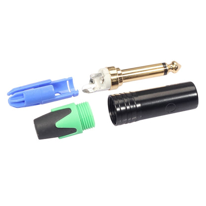 10 PCS TC202 6.35mm Gold-plated Mono Sound Welding Audio Adapter Plug(Green) - Microphone Audio Cable & Connector by PMC Jewellery | Online Shopping South Africa | PMC Jewellery | Buy Now Pay Later Mobicred