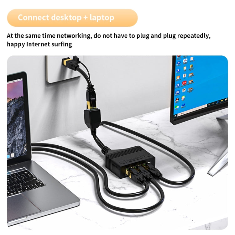 Female RJ45 3 in 1 Gigabit Network Splitter Cable Ethernet Network Coupler - Network Hubs by PMC Jewellery | Online Shopping South Africa | PMC Jewellery | Buy Now Pay Later Mobicred