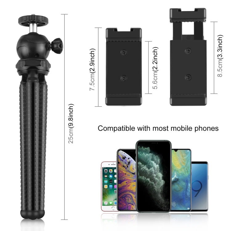 PULUZ Mini Octopus Flexible Tripod Holder with Ball Head & Phone Clamp + Tripod Mount Adapter & Long Screw for SLR Cameras, GoPro, Cellphone, Size: 25cmx4.5cm - Portable Mini Tripod by PULUZ | Online Shopping South Africa | PMC Jewellery | Buy Now Pay Later Mobicred