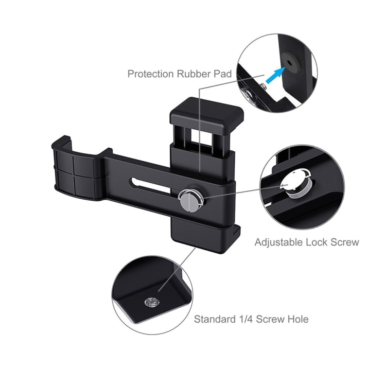 PULUZ Smartphone Fixing Clamp 1/4 inch Holder Mount Bracket + Grip Folding Tripod Mount Kits for DJI OSMO Pocket / Pocket 2 - Mount & Holder by PULUZ | Online Shopping South Africa | PMC Jewellery | Buy Now Pay Later Mobicred