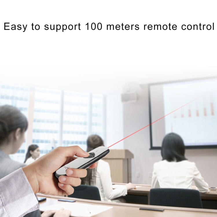 ASiNG A800 USB Charging 2.4GHz Wireless Presenter PowerPoint Clicker Representation Remote Control Pointer, Control Distance: 100m(White) - free shipping - PMC Jewellery - Order now!