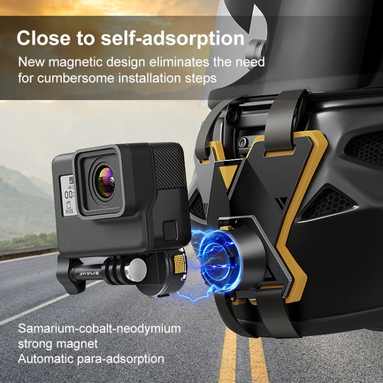 PULUZ Magnetic Quick Release Motorcycle Helmet Chin Strap Mount (Black) - Helmet Mount by PULUZ | Online Shopping South Africa | PMC TechLife | Buy Now Pay Later Mobicred