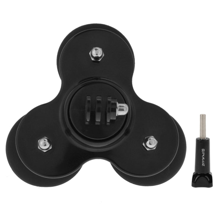 PULUZ Triangle Suction Cup Mount with Screw for GoPro Hero11 Black / HERO10 Black / HERO9 Black / HERO8 Black / HERO7 /6 /5 /5 Session /4 Session /4 /3+ /3 /2 /1, Xiaoyi and Other Action Cameras(Black) - Holder by PULUZ | Online Shopping South Africa | PMC Jewellery | Buy Now Pay Later Mobicred