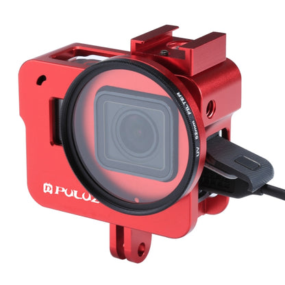 PULUZ Housing Shell CNC Aluminum Alloy Protective Cage with 52mm UV Lens for GoPro HERO(2018) /7 Black /6 /5(Red) - Metal Cases by PULUZ | Online Shopping South Africa | PMC Jewellery | Buy Now Pay Later Mobicred