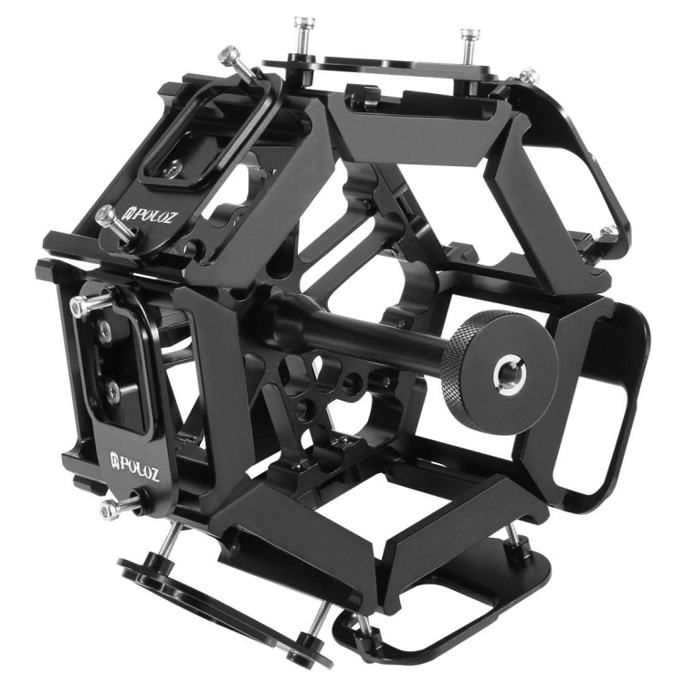 PULUZ  8 in 1 All View Panorama Frame CNC Aluminum Alloy Protective Cage with Screw for GoPro HERO7 /6 /5(Black) - Metal Cases by PULUZ | Online Shopping South Africa | PMC Jewellery | Buy Now Pay Later Mobicred