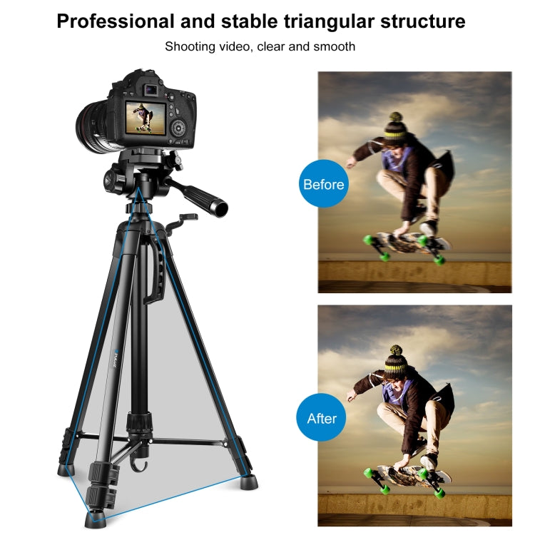 PULUZ Aluminum Selfie Live Tripod Mount with Three-dimensional Head & Phone Clamp(Black) - free shipping - PMC TechLife - Order now!