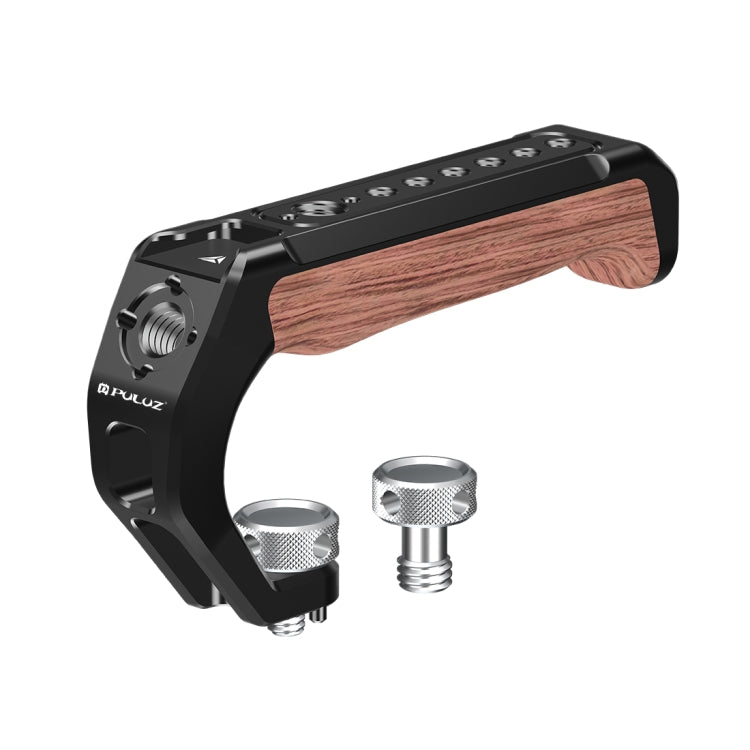 PULUZ Arri Metal Wooden Top Handle with Cold Shoe Mount for Mirrorless Camera Cage Stabilizer (Black) - Camera Stabilizer by PULUZ | Online Shopping South Africa | PMC TechLife | Buy Now Pay Later Mobicred