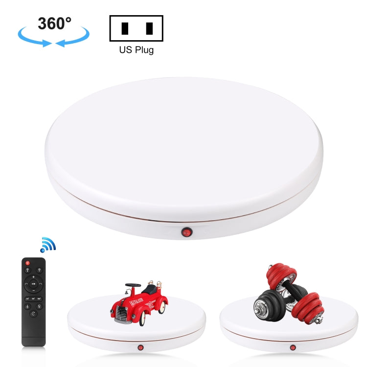 PULUZ 45cm Remote Control Adjusting Speed Rotating Turntable Display Stand, White, Load 100kg(US Plug) - free shipping - PMC TechLife - Order now!